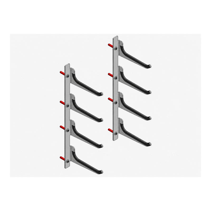 Wall-Mounted Hangers for Storage of 8 Volleyball Posts