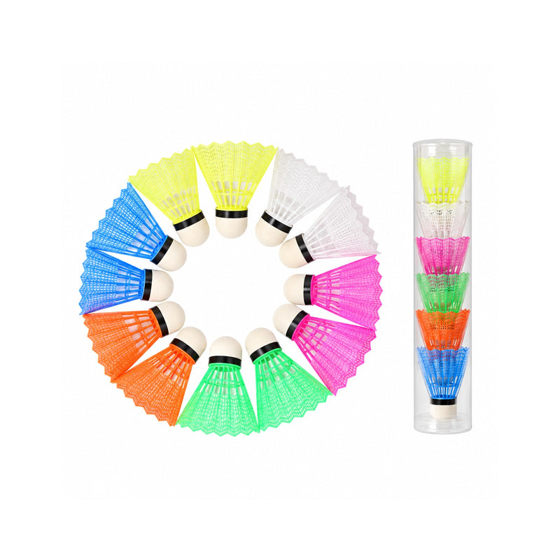 Frills PVC Badminton Shuttlecocks – 12-Pack for Schools and Beginners