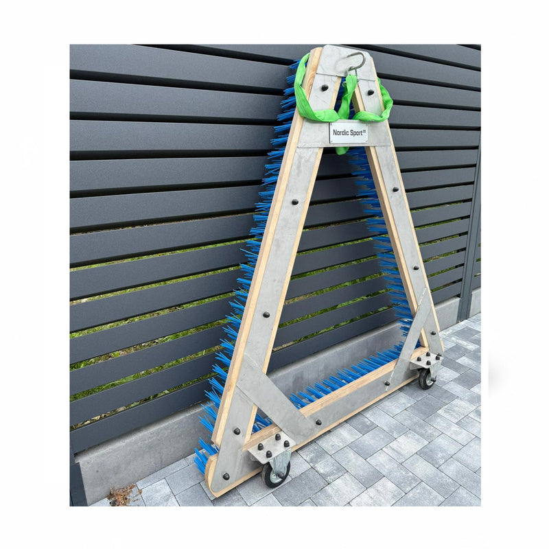 Triangle brush for football fields