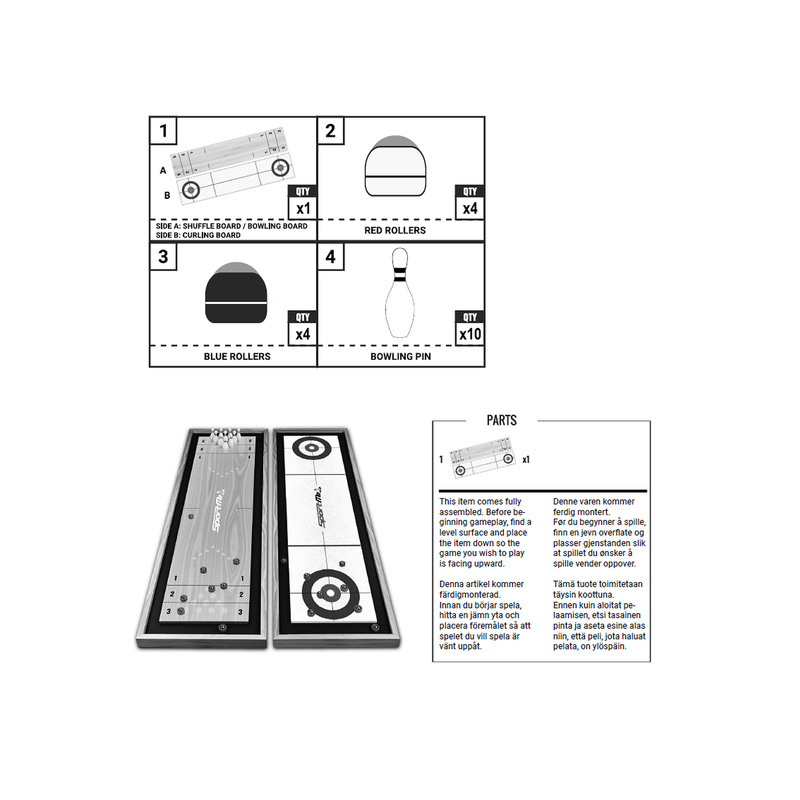 3-in-1 Game – Bowling, Shuffle and Curling